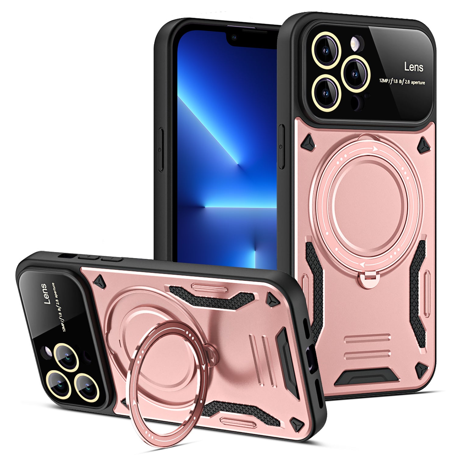 Anti-fall Case for iPhone 13 Pro Max 6.7 inch Compatible with MagSafe PC TPU Kickstand Phone Cover Anti-fall Case for iPhone 13 Pro Max 6.7 inch Compatible with MagSafe PC TPU Kickstand Phone Cover